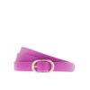 J.crew Leather Roundbuckle Belt in Purple (bright fuchsia) - Lyst