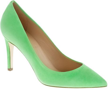 J.crew Everly Suede Pumps in Green (vivid lime) - Lyst