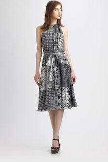 L'Agence Printed Silk Dress - Lyst
