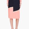Marni Peach Pleated Midi Skirt in Pink (black) - Lyst