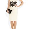 Michael Kors Lace Trimmed Stretch Wool Crepe Dress in White (ivory) - Lyst