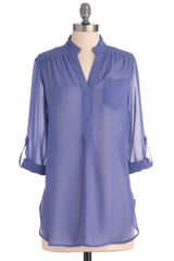 ModCloth Sheer For You Top in Lilac