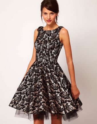 River Island Contrast Lace Prom Dress - Lyst
