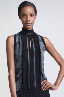 Roberto Cavalli Pleated Center Python Print Blouse - Lyst