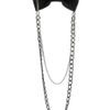 Topman Leather Bow Tie with Chain in Black for Men - Lyst