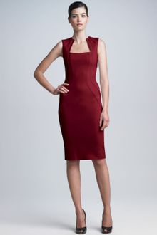 Zac Posen Squareneck Bonded Jersey Dress - Lyst