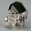 Alexander Mcqueen Skull Ring in Green (silver) - Lyst