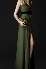 Burberry Prorsum Ruched Detail Silk Dress