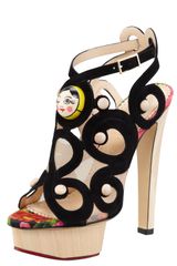 Charlotte Olympia Matryoshka Suede Sandal