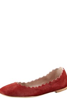 Chloé Scalloped Calf Hair Ballerina Flat - Lyst