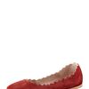 Chloé Scalloped Calf Hair Ballerina Flat in Red (rust) - Lyst