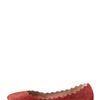 Chloé Scalloped Calf Hair Ballerina Flat in Red (rust) - Lyst
