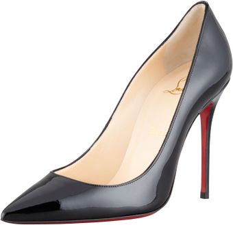 Christian Louboutin Decollete Patent Leather Stiletto Red Sole Pump - Lyst