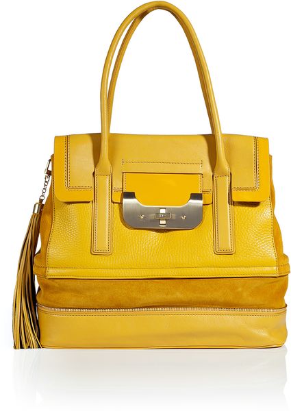 Diane Von Furstenberg Yellow Harper Laurel Shoulder Bag in Yellow - Lyst
