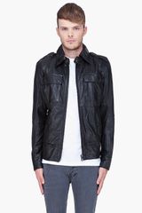 Diesel Black Lisardo Leather Jacket