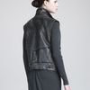 Donna Karan New York Distressed Leather Vest in Black - Lyst