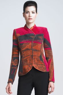 Giorgio Armani Striped Jacquard Ottoman Jacket - Lyst