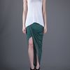 Helmut Lang Drape Skirt in Green - Lyst