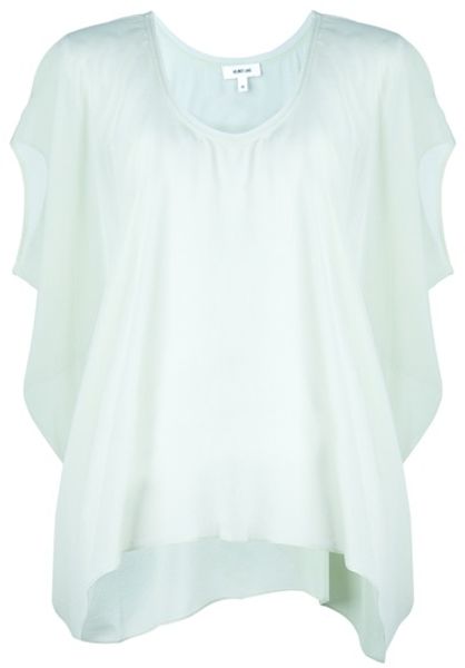 Helmut Lang Drape Top in Green - Lyst