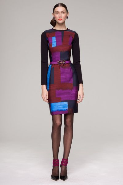 Oscar De La Renta Long Sleeve Dress in Blue - Lyst