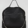 Stella Mccartney Crocodileembossed Foldover Falabella Tote Black in Black - Lyst