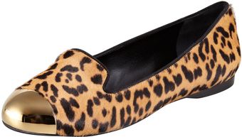 Yves Saint Laurent Metallic Captoe Leopard Print Calf Hair Loafer - Lyst