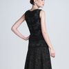 Zac Posen Bonded Floral Jacquard Flounce Dress in Black - Lyst