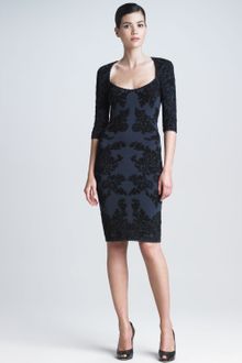 Zac Posen Floral Threequartersleeve Dress - Lyst