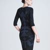Zac Posen Floral Threequartersleeve Dress in Blue (floral) - Lyst