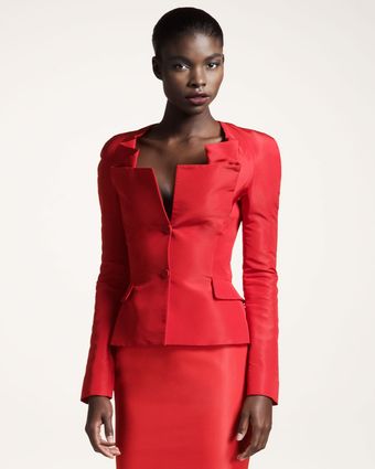 Zac Posen Silk Faille Jacket - Lyst