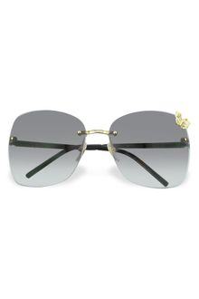 Gucci Flora Butterfly Rimless Sunglasses - Lyst