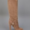 Valentino Buckle Detail Boot in Beige (brown) - Lyst