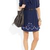 Alice By Temperley Mini Beatrice Embroidered Georgette Dress in Blue (navy) - Lyst