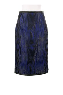 Christopher Kane Moiré Effect Pencil Skirt in A Blue and Black Silk and Nylon Blend - Lyst