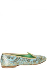 Dolce & Gabbana 10mm Brocade Gold Loafers