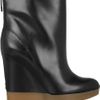 Jil Sander Leather Wedge Ankle Boots in Black (tan) - Lyst