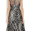 Lela Rose Patterned Organza Dress in Black - Lyst