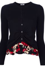 Moschino Cheap & Chic Flower Trimmed Cardigan