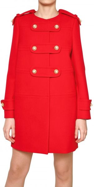 Moschino Heavy Wool Tricotine Coat - Lyst