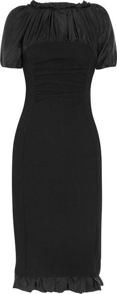 Nina Ricci Textured Stretchcotton and Silk Dress - Lyst