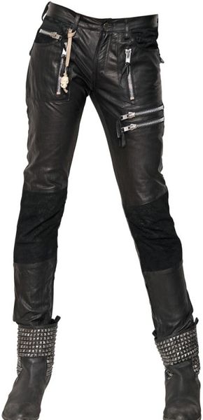 Tuesday Night Band Practice Zipped Leather Trousers in Black - Lyst