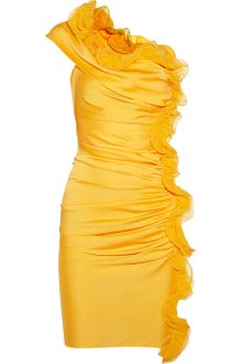 Catherine Malandrino Ruffled Stretch Silk Dress - Lyst