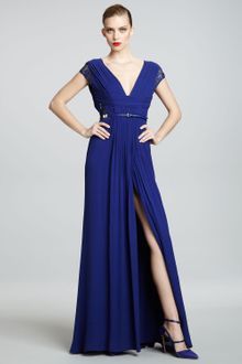 Elie Saab Lace Sleeve Gown - Lyst