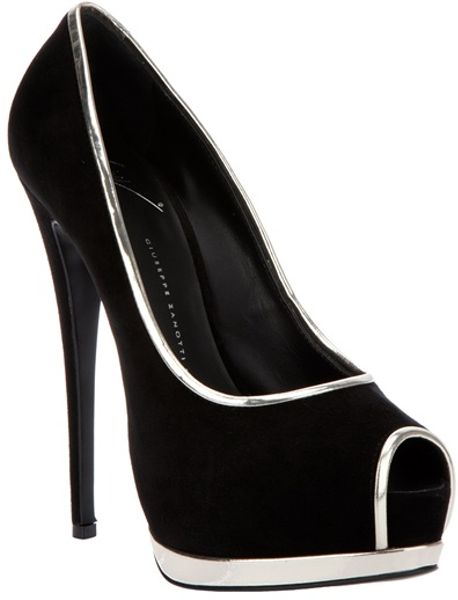 Giuseppe Zanotti Peep Toe Pump in Black - Lyst
