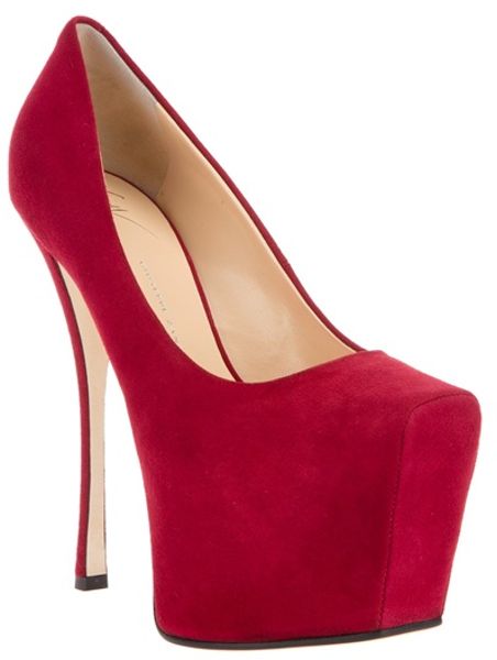 Giuseppe Zanotti Platform High Heeled Pump in Red - Lyst