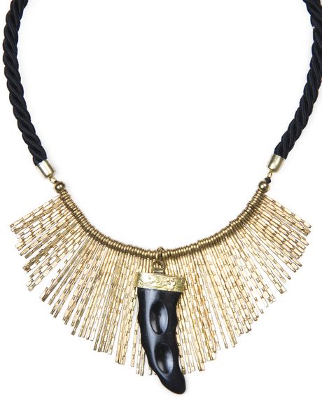 Mango Horn Cord Necklace in Gold (94) - Lyst