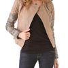 Matthew Williamson Leather Biker Jacket with Metallic Insets in Brown (taupe) - Lyst
