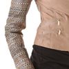 Matthew Williamson Leather Biker Jacket with Metallic Insets in Brown (taupe) - Lyst
