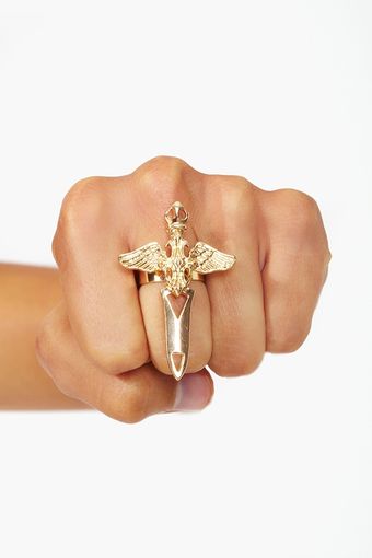 Nasty Gal Winged Dagger Ring - Lyst