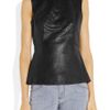 Alexander Wang Pleated Leather Top in Black - Lyst